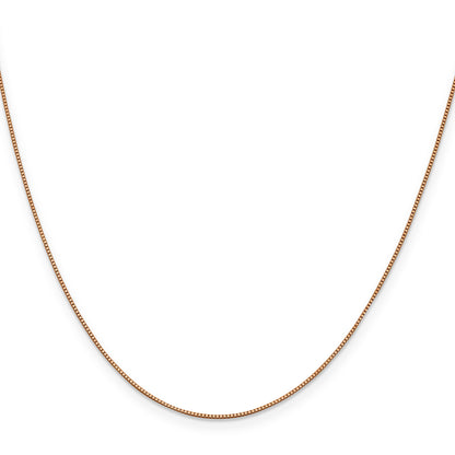 16 Inch 14K Rose Gold .7mm Box With Lobster Clasp Chain Necklace