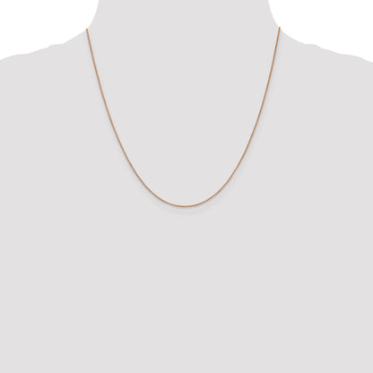 20 Inch 14K Rose Gold .7mm Box With Lobster Clasp Chain Necklace