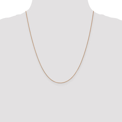 22 Inch 14K Rose Gold .7mm Box With Lobster Clasp Chain Necklace