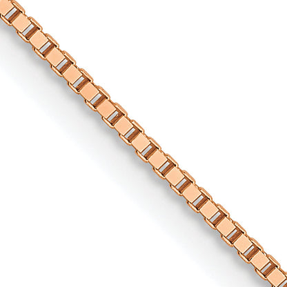 18 Inch 14K Rose Gold .7mm Box With Lobster Clasp Chain Necklace