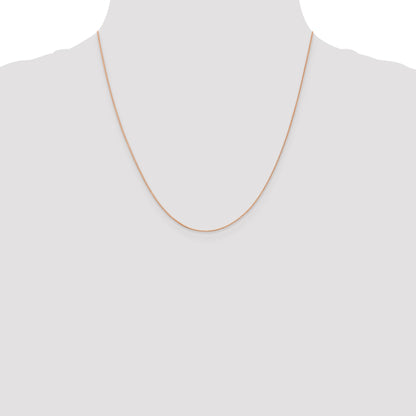 20 Inch 14K Rose Gold .5mm Baby Box With Lobster Clasp Chain Necklace