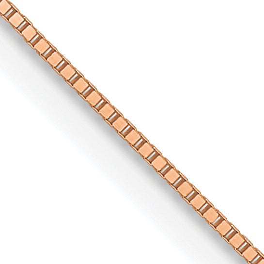 24 Inch 14K Rose Gold .5mm Baby Box With Lobster Clasp Chain Necklace