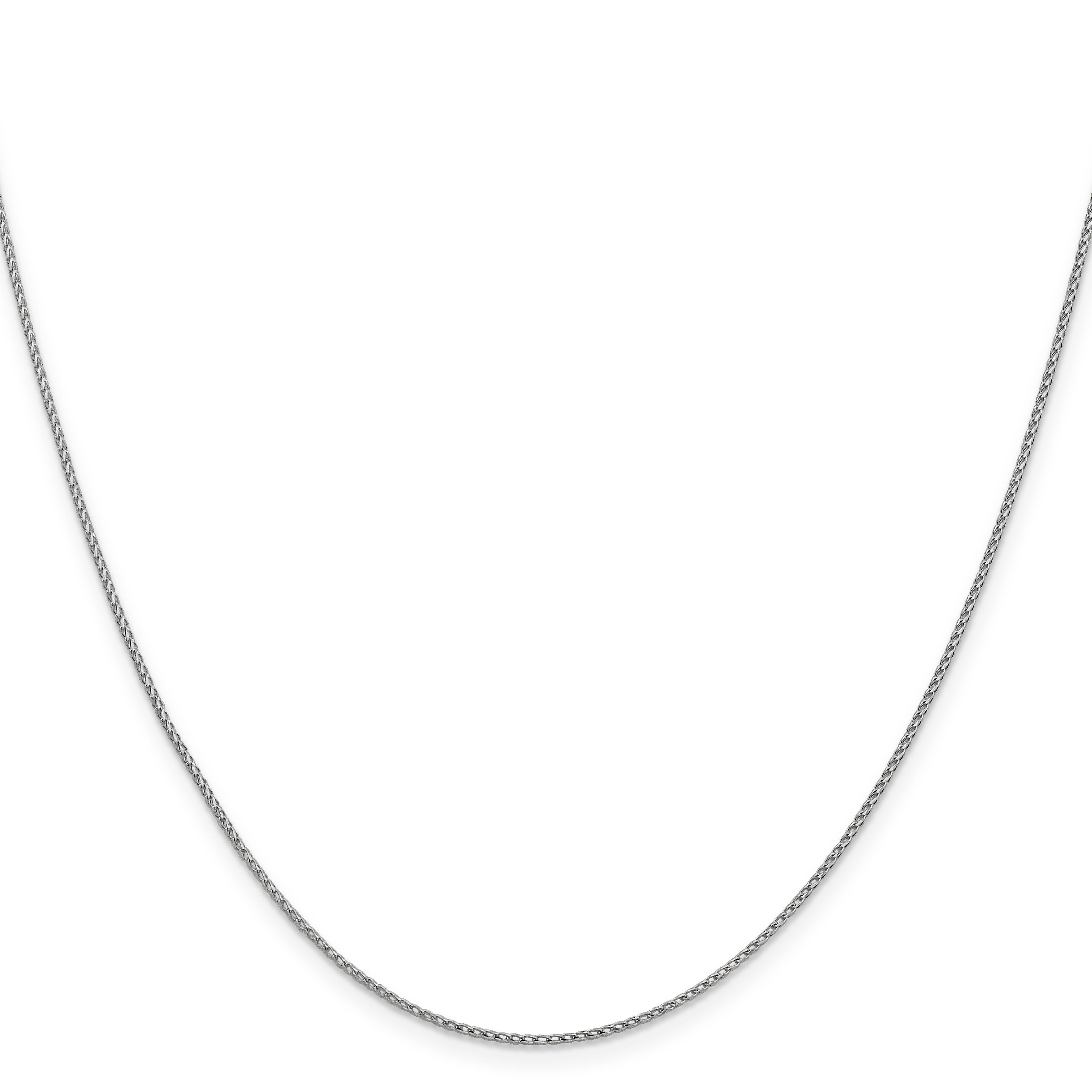 22 Inch 14K White Gold 1mm D/C Open Franco Chain Necklace