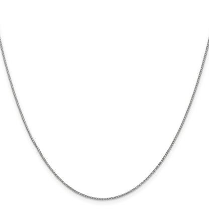 18 Inch 14K White Gold 1mm D/C Open Franco Chain Necklace