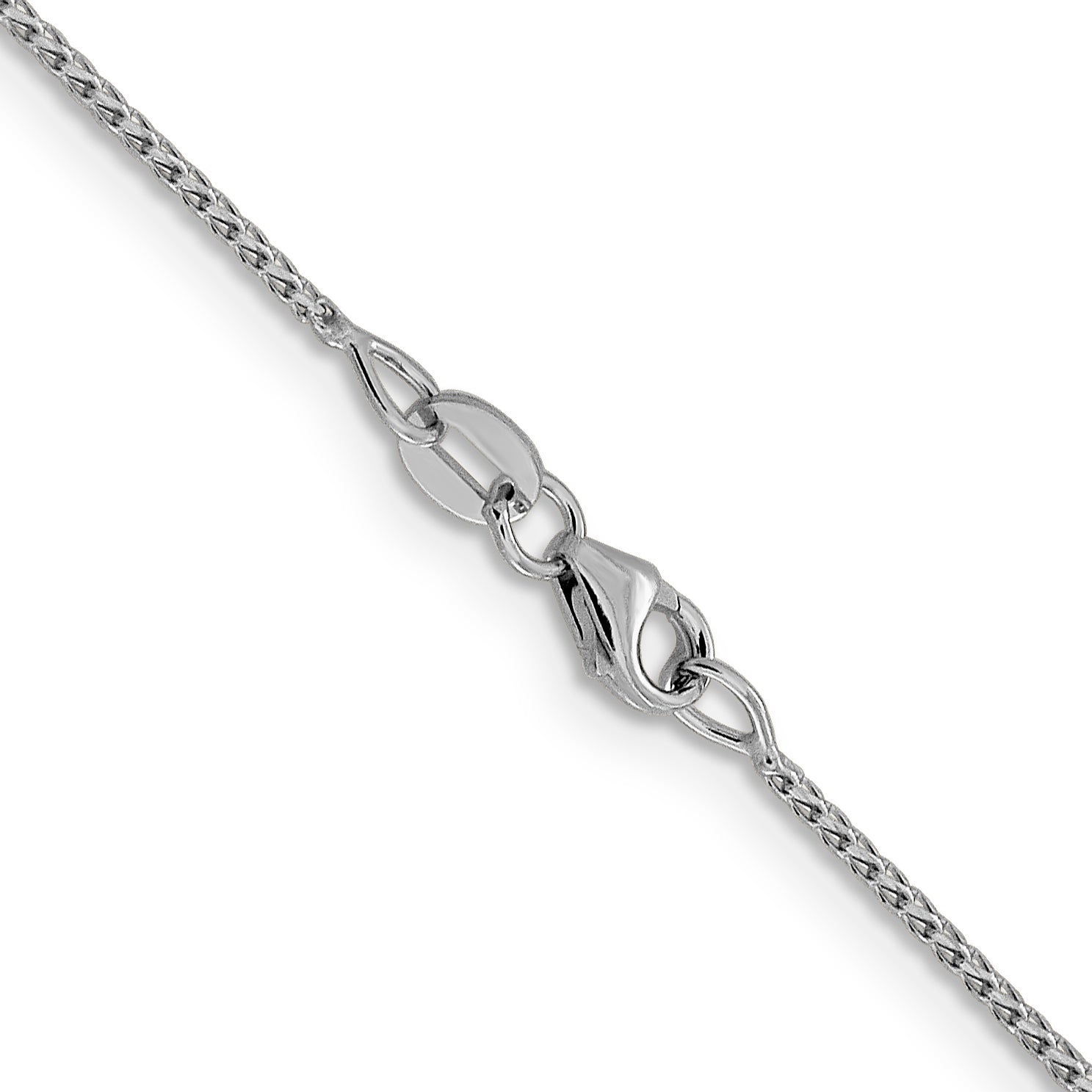 22 Inch 14K White Gold 1mm D/C Open Franco Chain Necklace