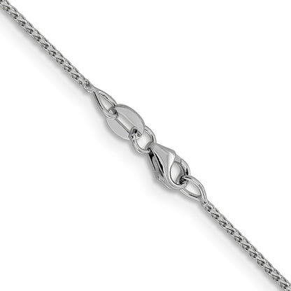24 Inch 14K White Gold 1mm D/C Open Franco Chain Necklace
