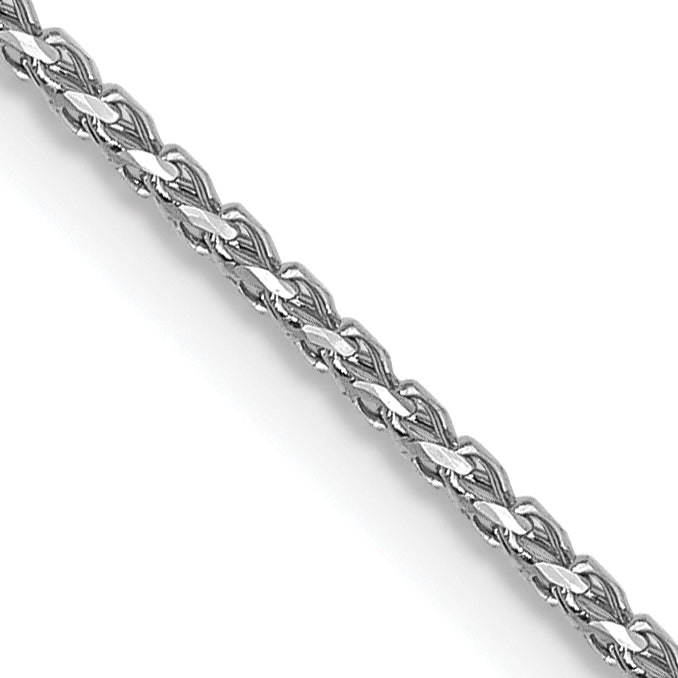18 Inch 14K White Gold 1mm D/C Open Franco Chain Necklace