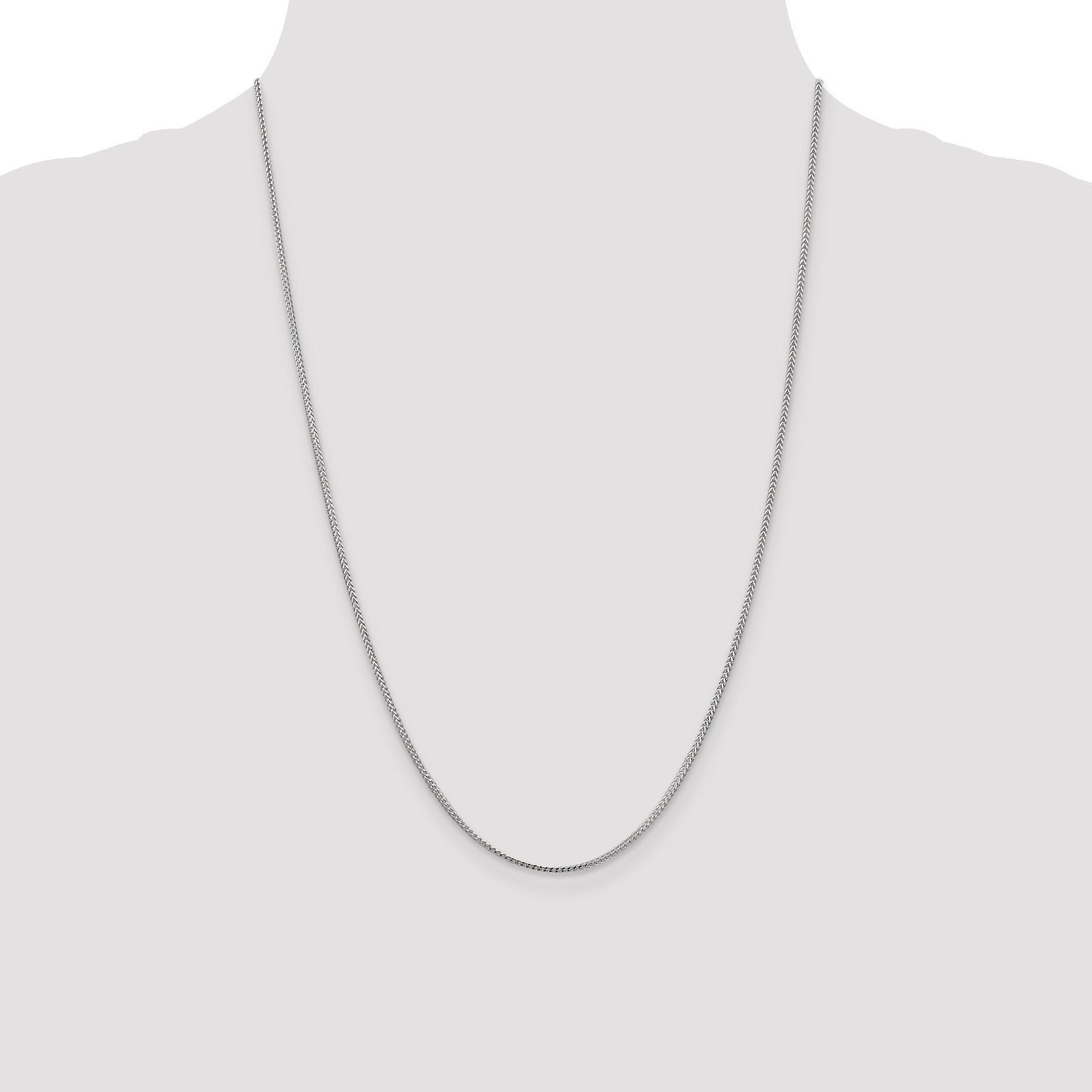 24 Inch 14K White Gold 1.1mm Franco Chain Necklace