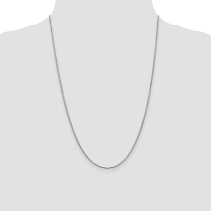 24 Inch 14K White Gold 1.1mm Franco Chain Necklace