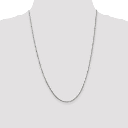 24 Inch 14K White Gold 1.25mm Franco Chain Necklace