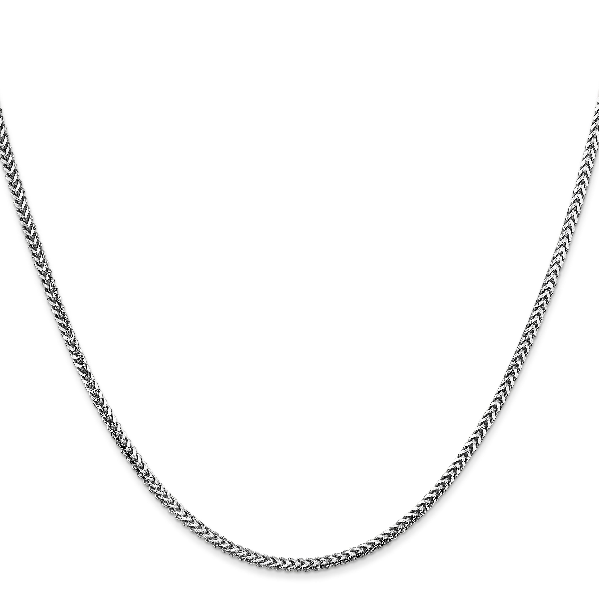 24 Inch 14K White Gold 1.5mm Franco Chain Necklace