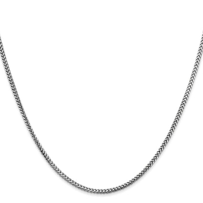24 Inch 14K White Gold 1.5mm Franco Chain Necklace