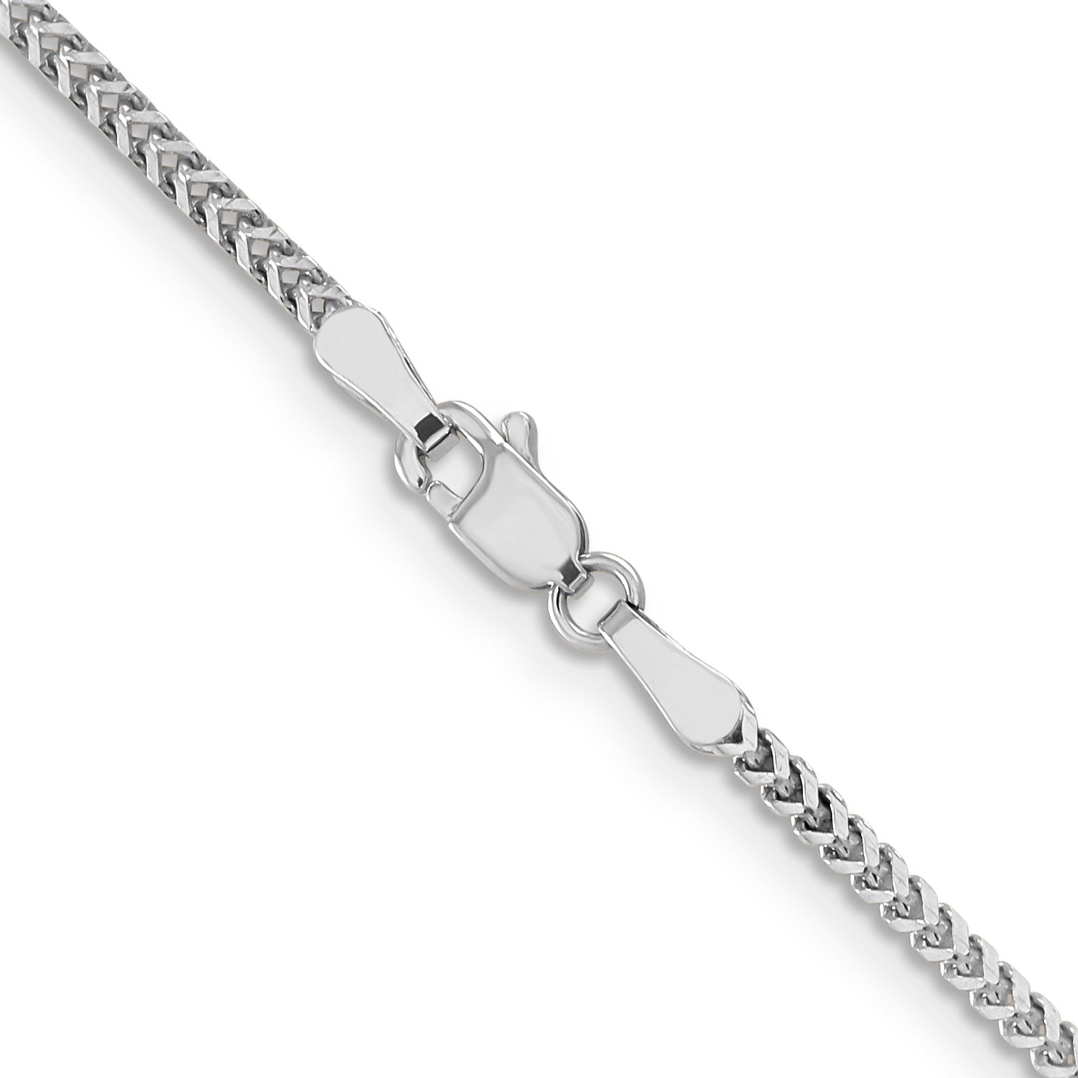 20 Inch 14K White Gold 1.5mm Franco Chain Necklace