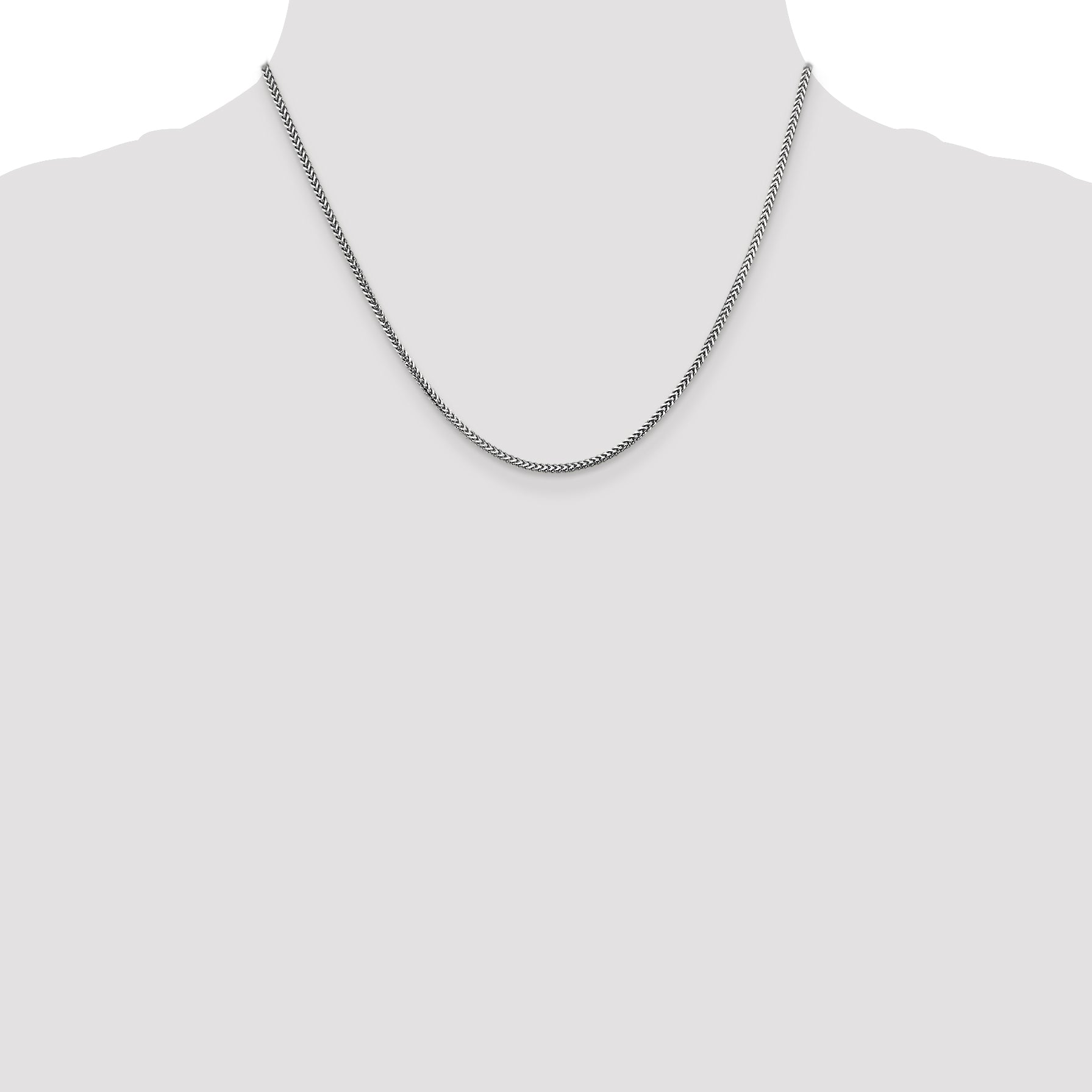 18 Inch 14K White Gold 1.5mm Franco Chain Necklace