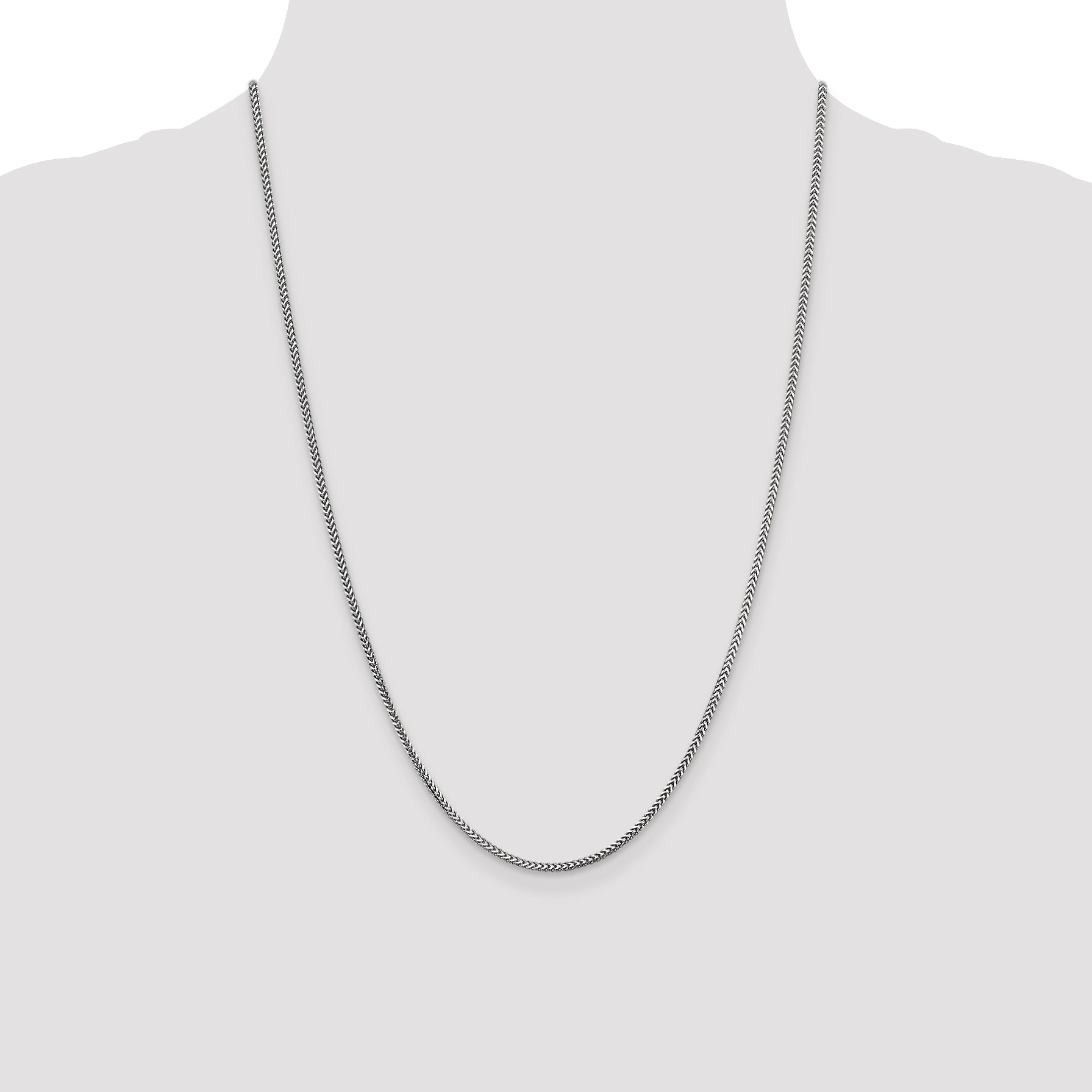 24 Inch 14K White Gold 1.5mm Franco Chain Necklace