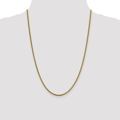 24 Inch 14K 2mm Franco Chain Necklace