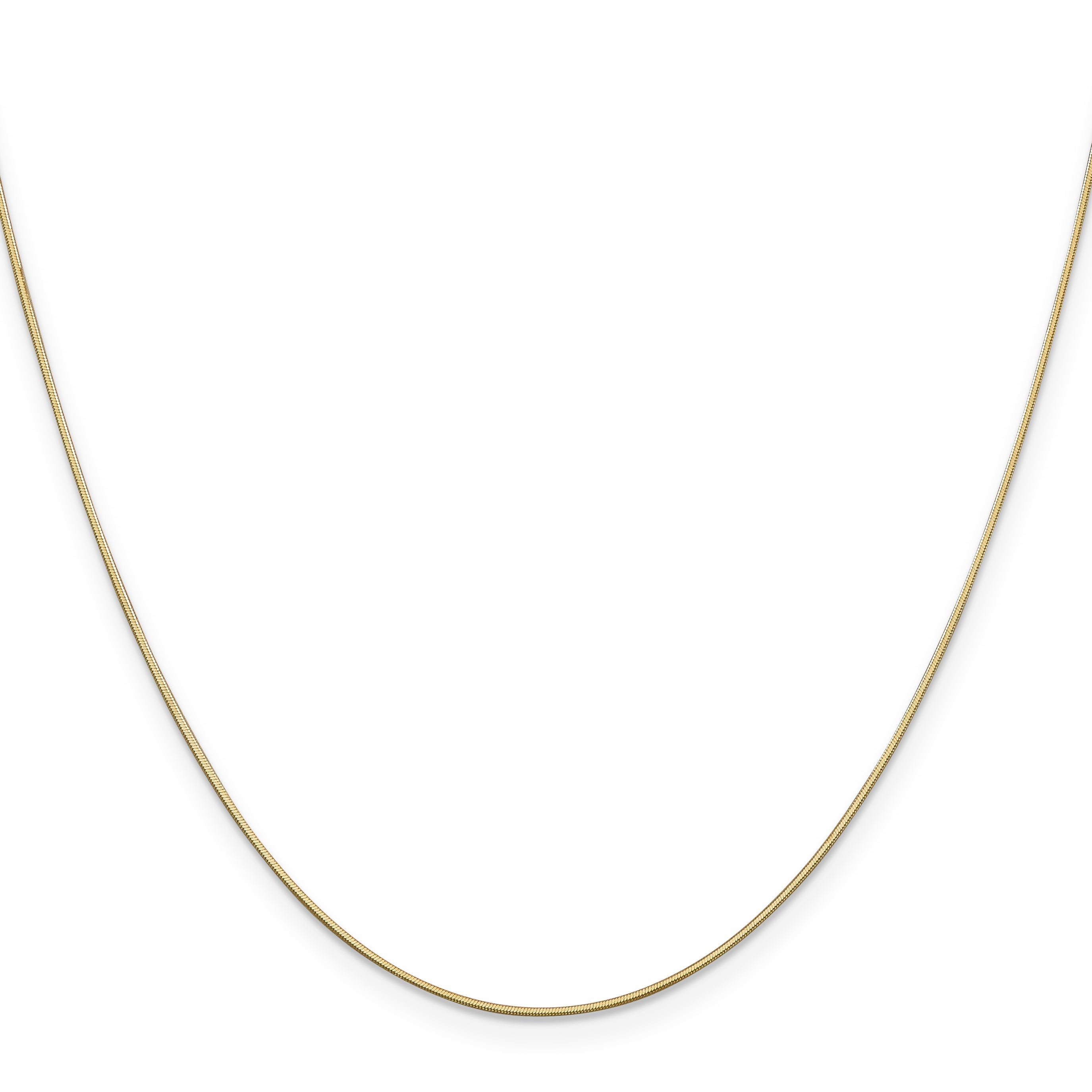 16 Inch 14K .8mm D/C Octagonal Snake Chain Necklace