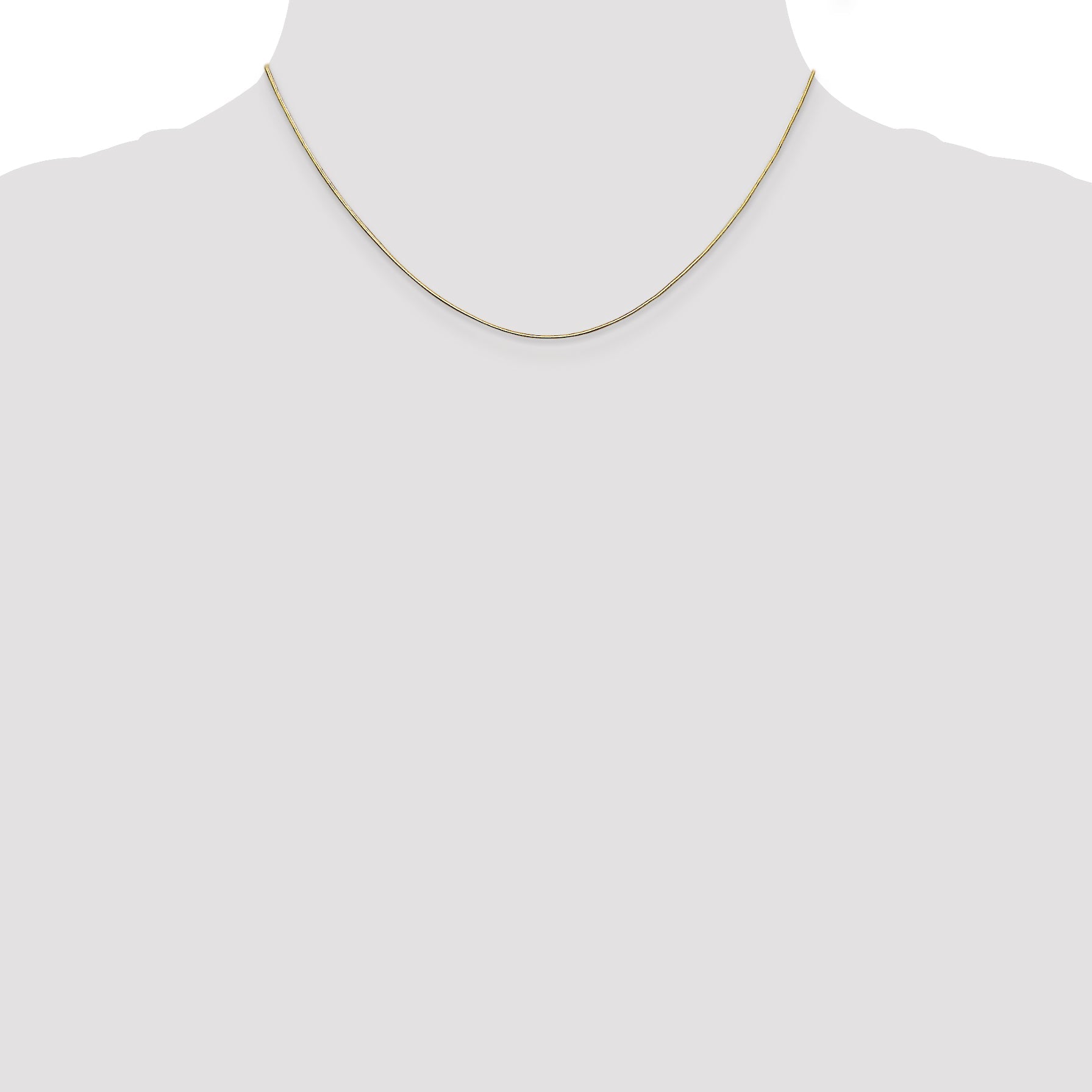 16 Inch 14K .8mm D/C Octagonal Snake Chain Necklace