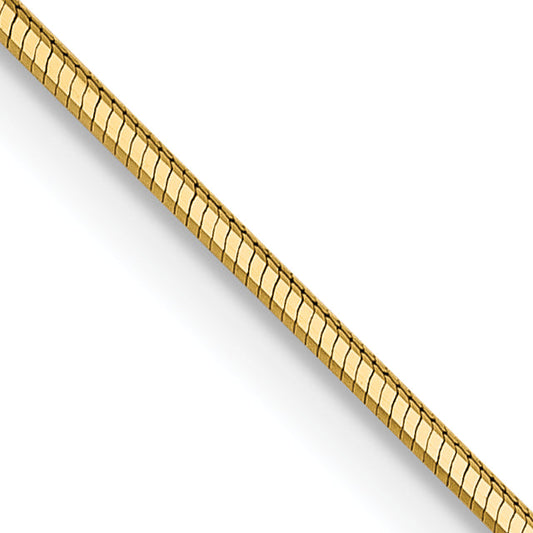16 Inch 14K .8mm D/C Octagonal Snake Chain Necklace