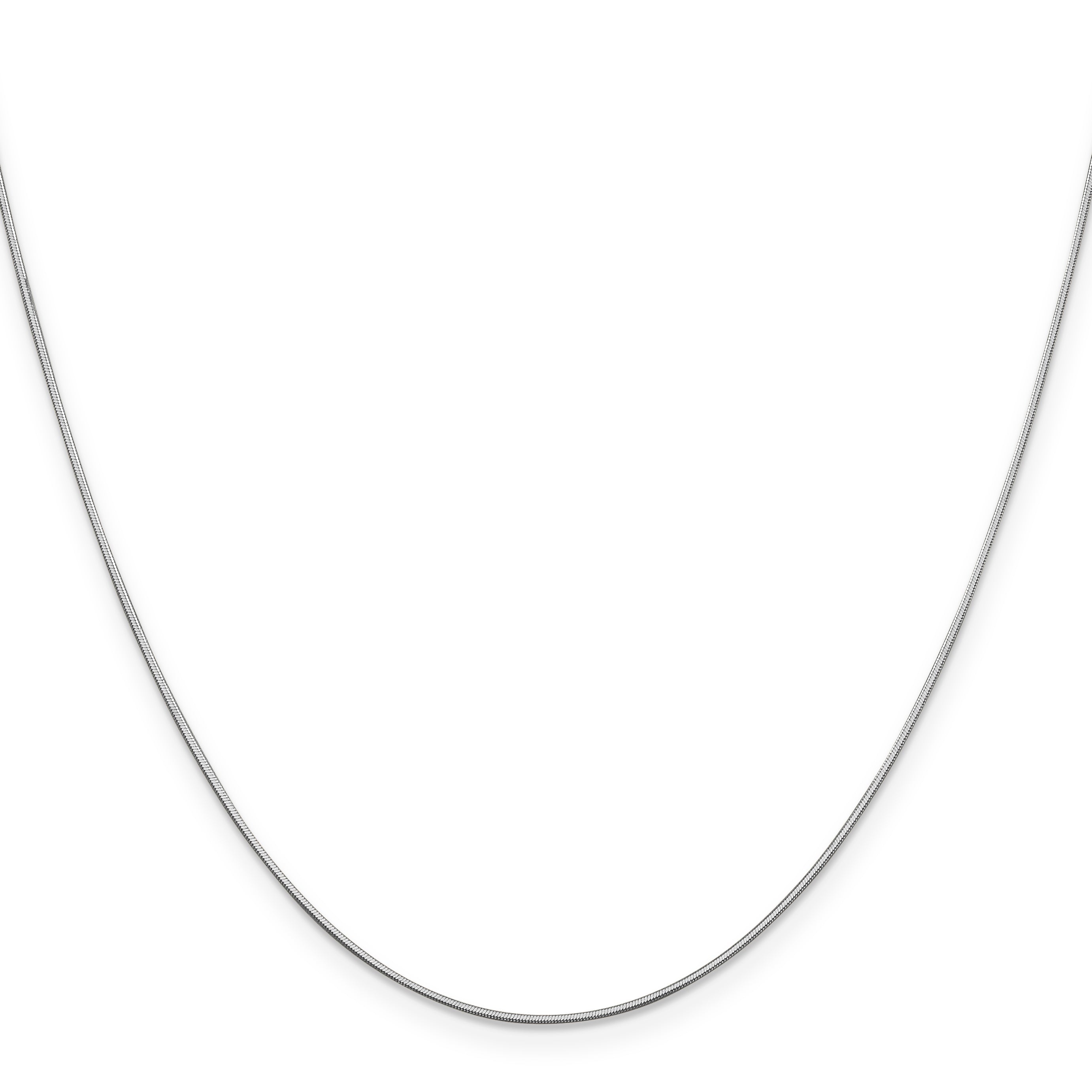 18 Inch 14K White Gold .8mm D/C Octagonal Snake Chain Necklace