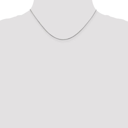 16 Inch 14K White Gold .8mm D/C Octagonal Snake Chain Necklace