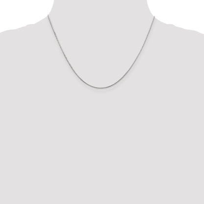 18 Inch 14K White Gold .8mm D/C Octagonal Snake Chain Necklace