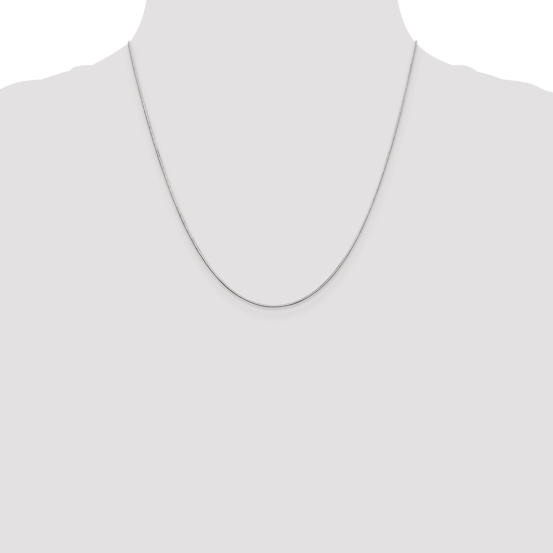 20 Inch 14K White Gold .8mm D/C Octagonal Snake Chain Necklace