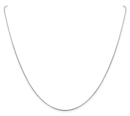 18 Inch 14K White Gold .6mm Boston Link Chain Necklace