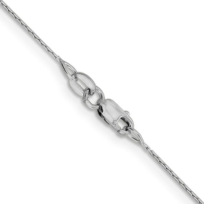 20 Inch 14K White Gold .6mm Boston Link Chain Necklace