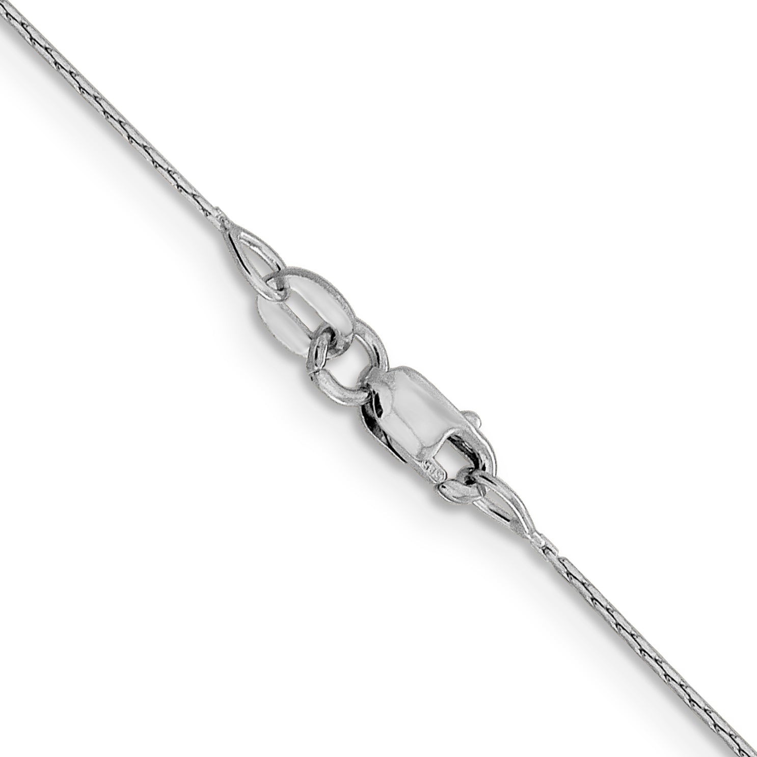 18 Inch 14K White Gold .6mm Boston Link Chain Necklace