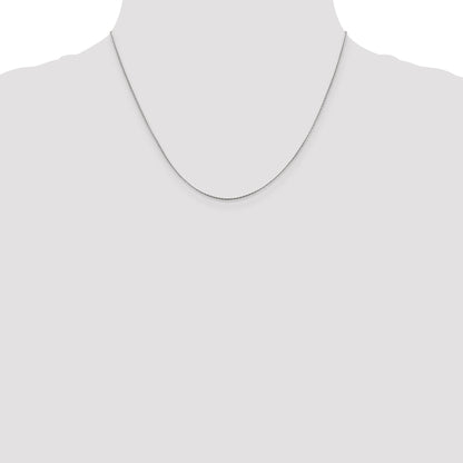18 Inch 14K White Gold .6mm Boston Link Chain Necklace