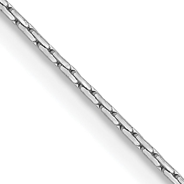 18 Inch 14K White Gold .6mm Boston Link Chain Necklace