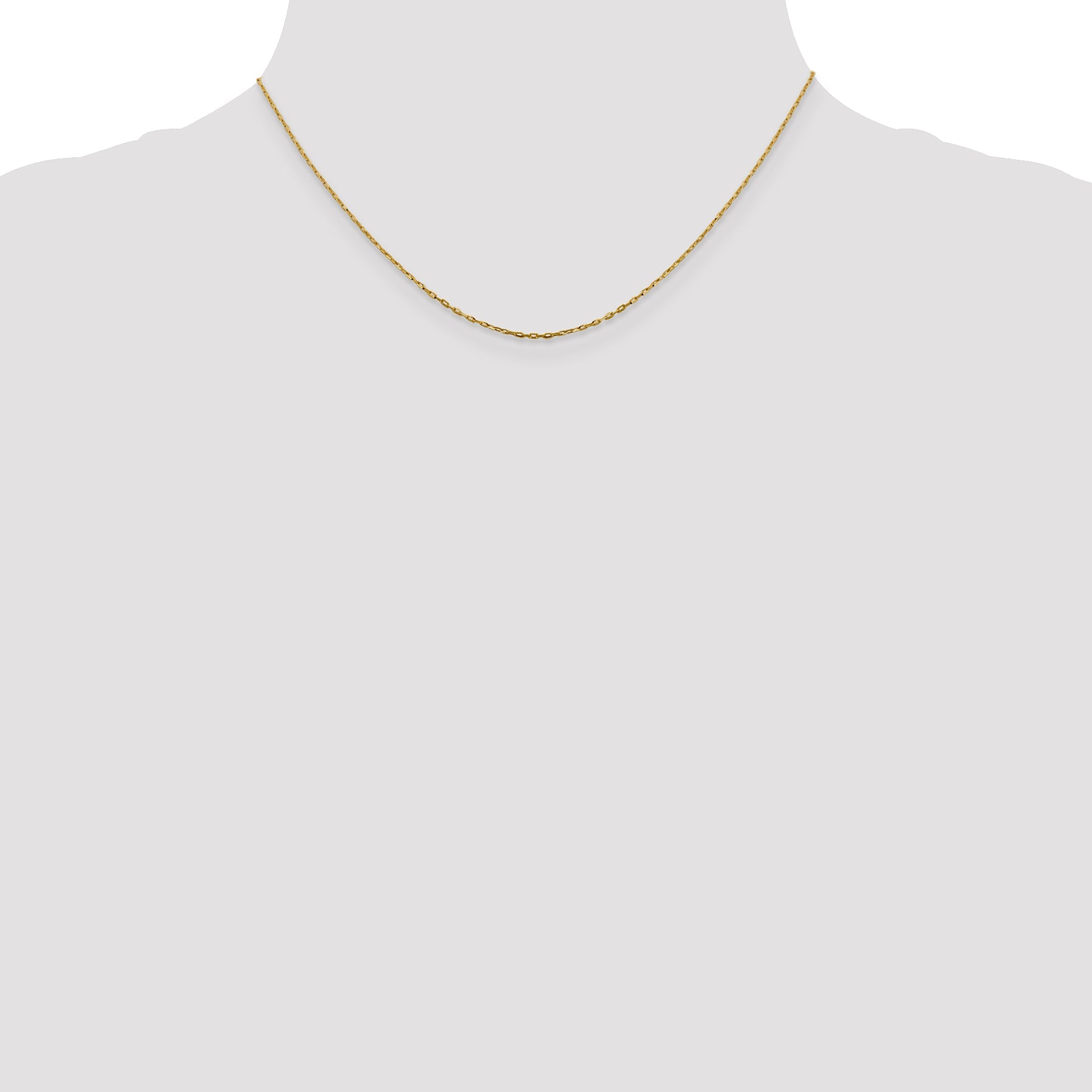 16 Inch 14K 1mm D/C Open Long Link Cable Chain Necklace