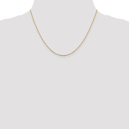 18 Inch 14K 1mm D/C Open Long Link Cable Chain Necklace