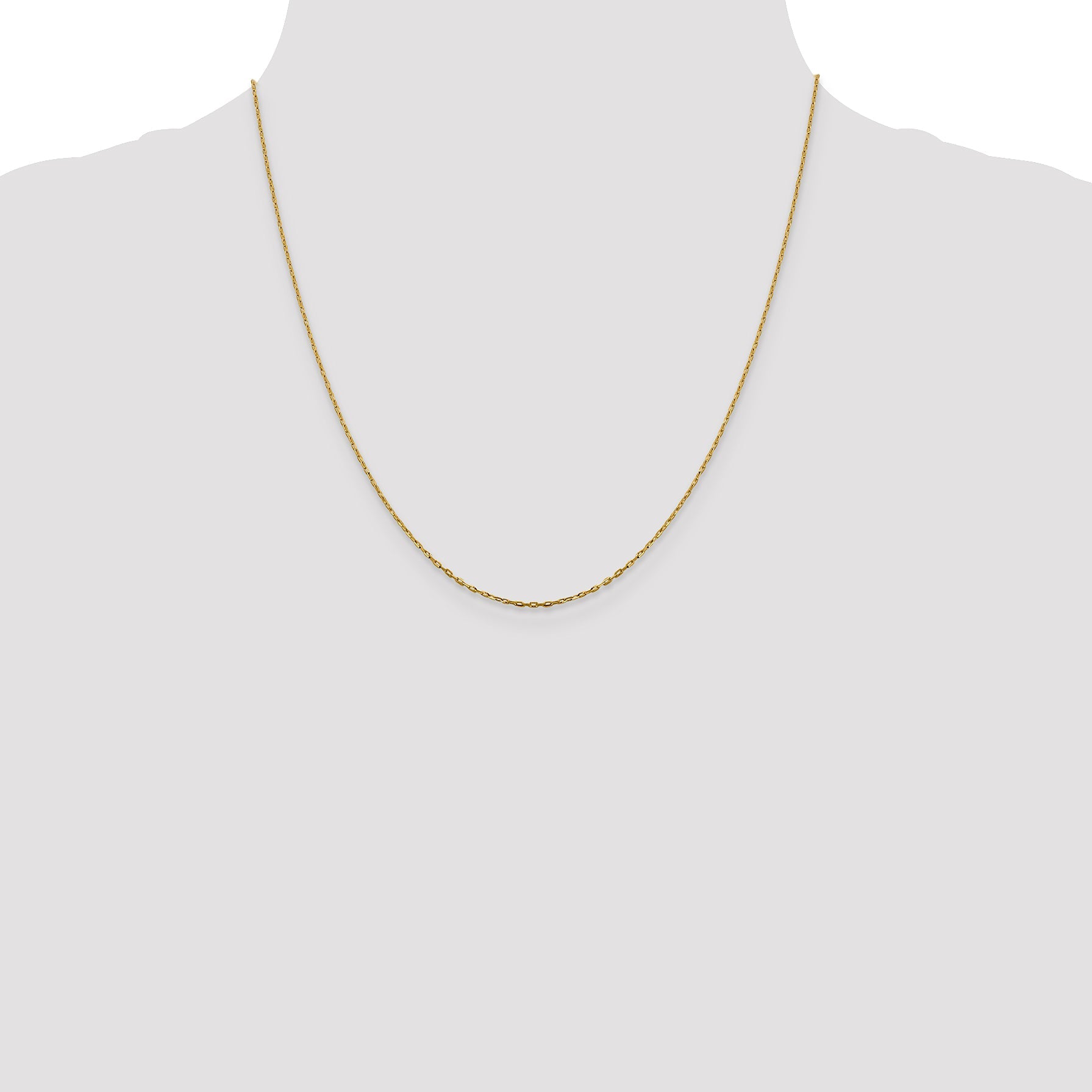 20 Inch 14K 1mm D/C Open Long Link Cable Chain Necklace
