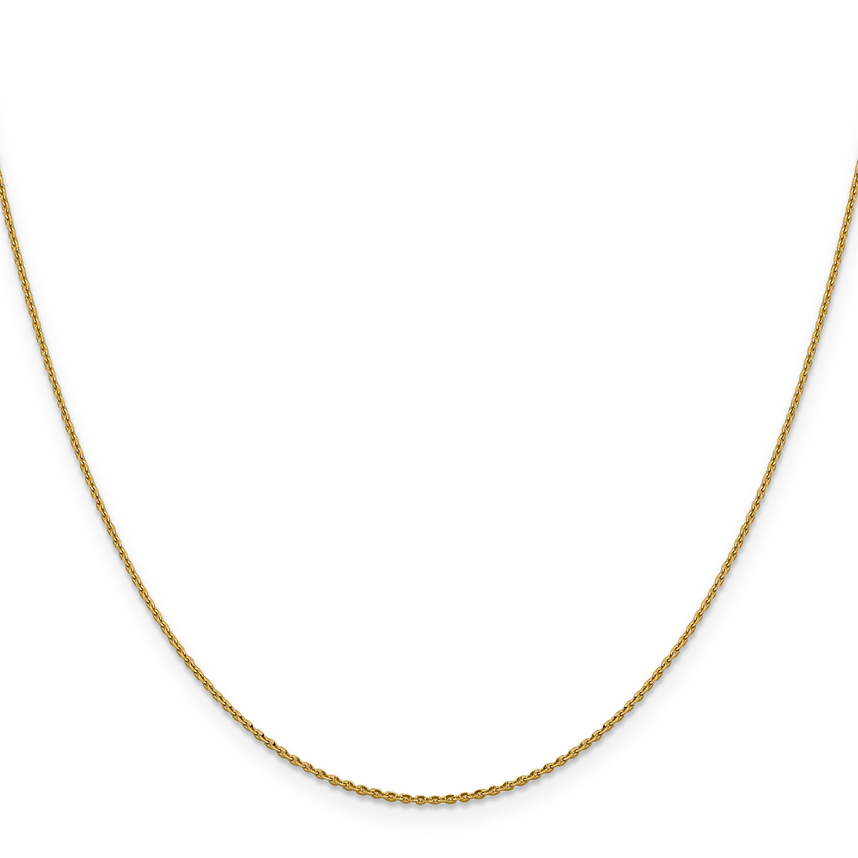 18 Inch 14K 1.15mm D/C Oval Link Chain Necklace