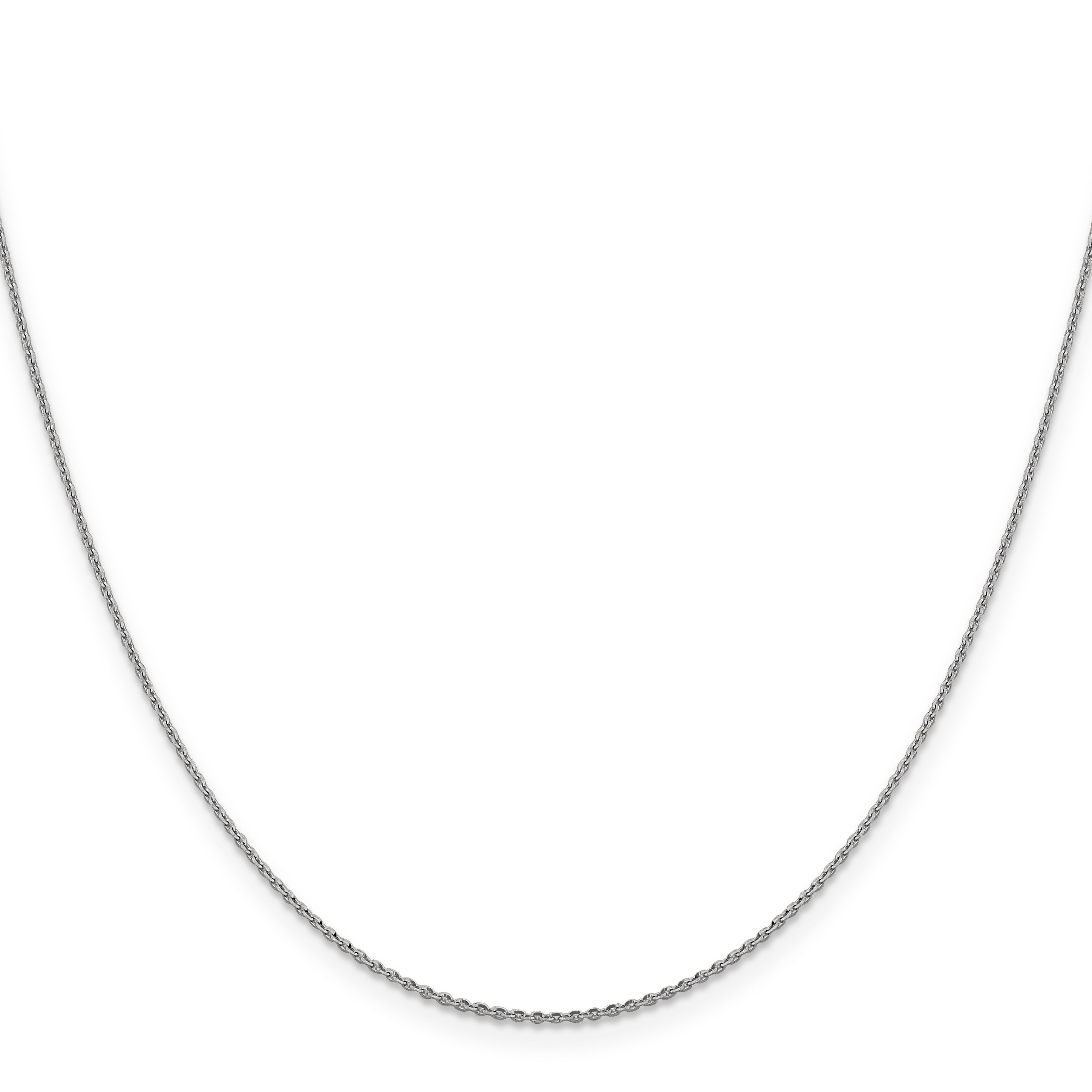 16 Inch 14K White Gold 1.15mm D/C Oval Link Chain Necklace
