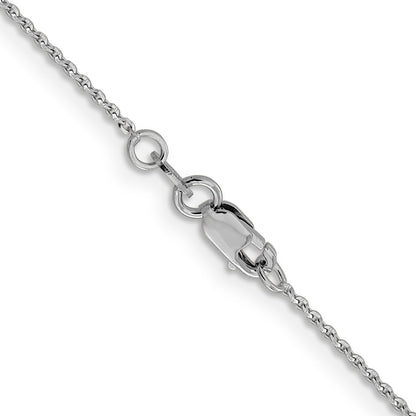 20 Inch 14K White Gold 1.15mm D/C Oval Link Chain Necklace
