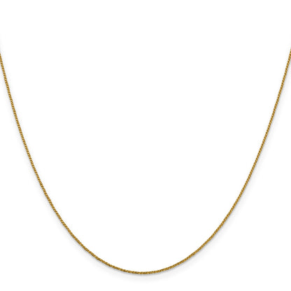 16 Inch 14K .9mm D/C Twisted Box Chain Necklace