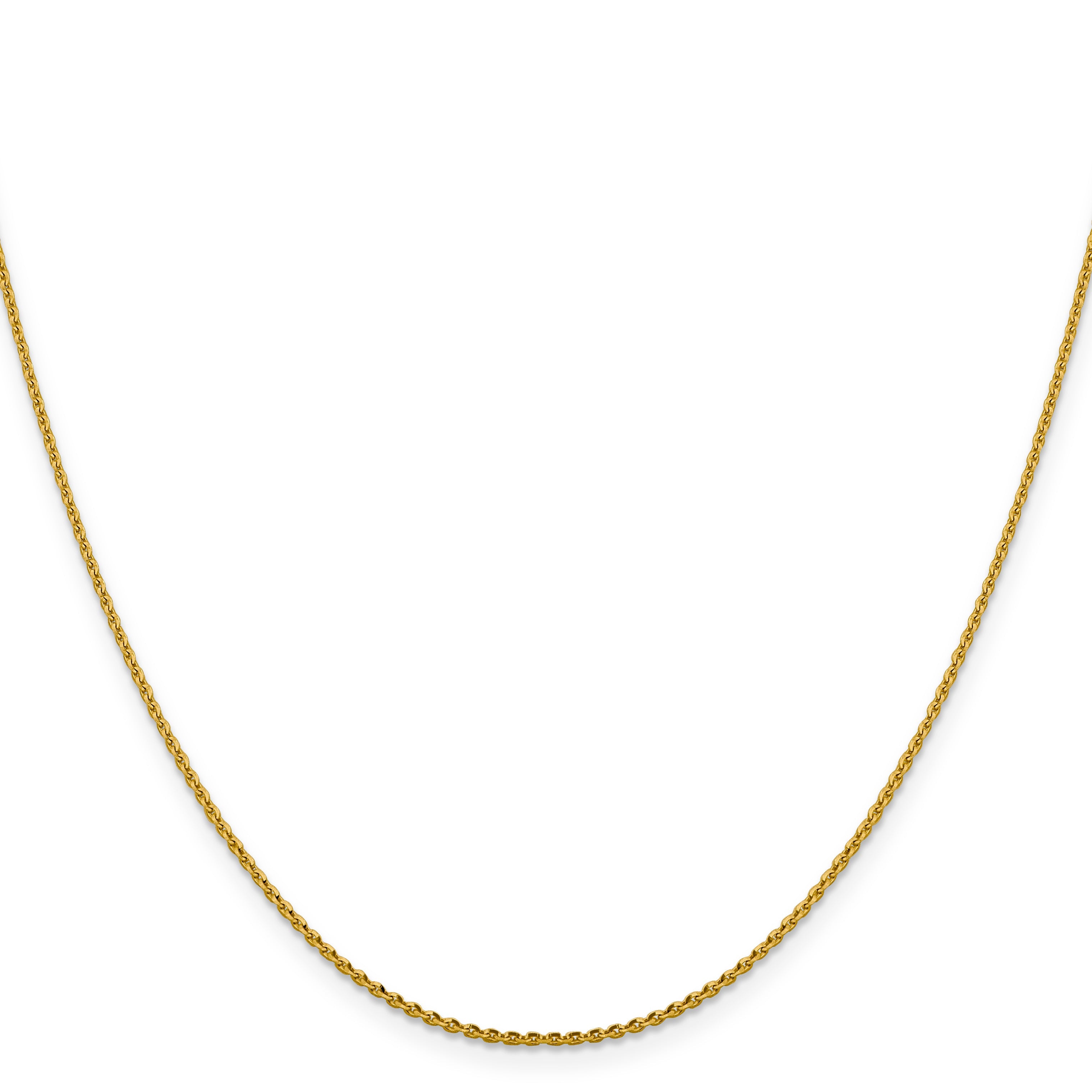 18 Inch 14K 1.40mm D/C Oval Link Chain Necklace
