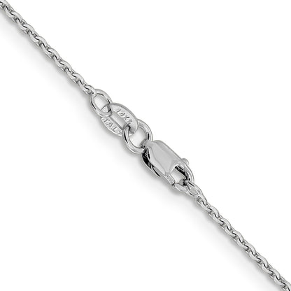 16 Inch 14K White Gold 1.40mm D/C Oval Link Chain Necklace