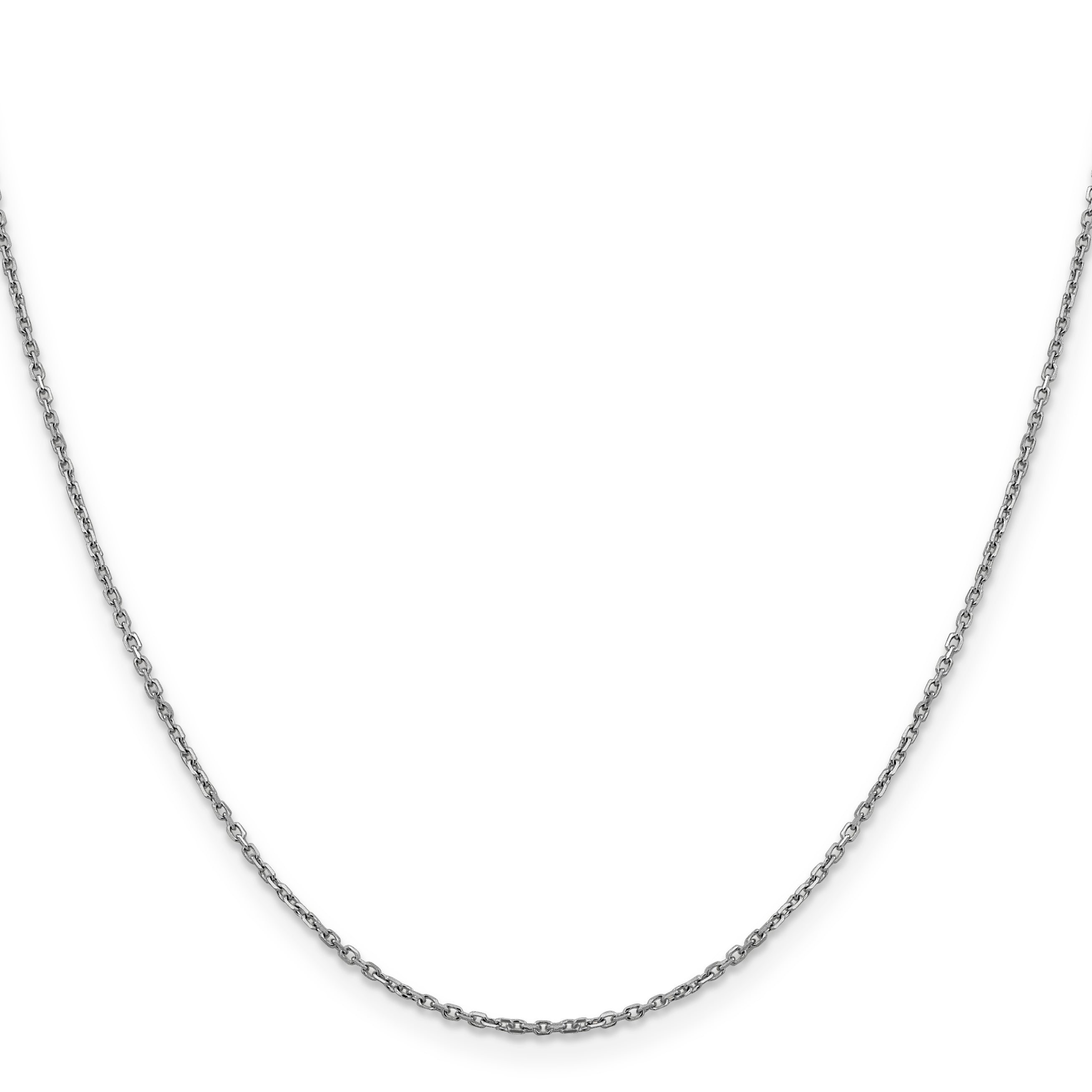 20 Inch 14K White Gold 1.25mm D/C Rolo Chain