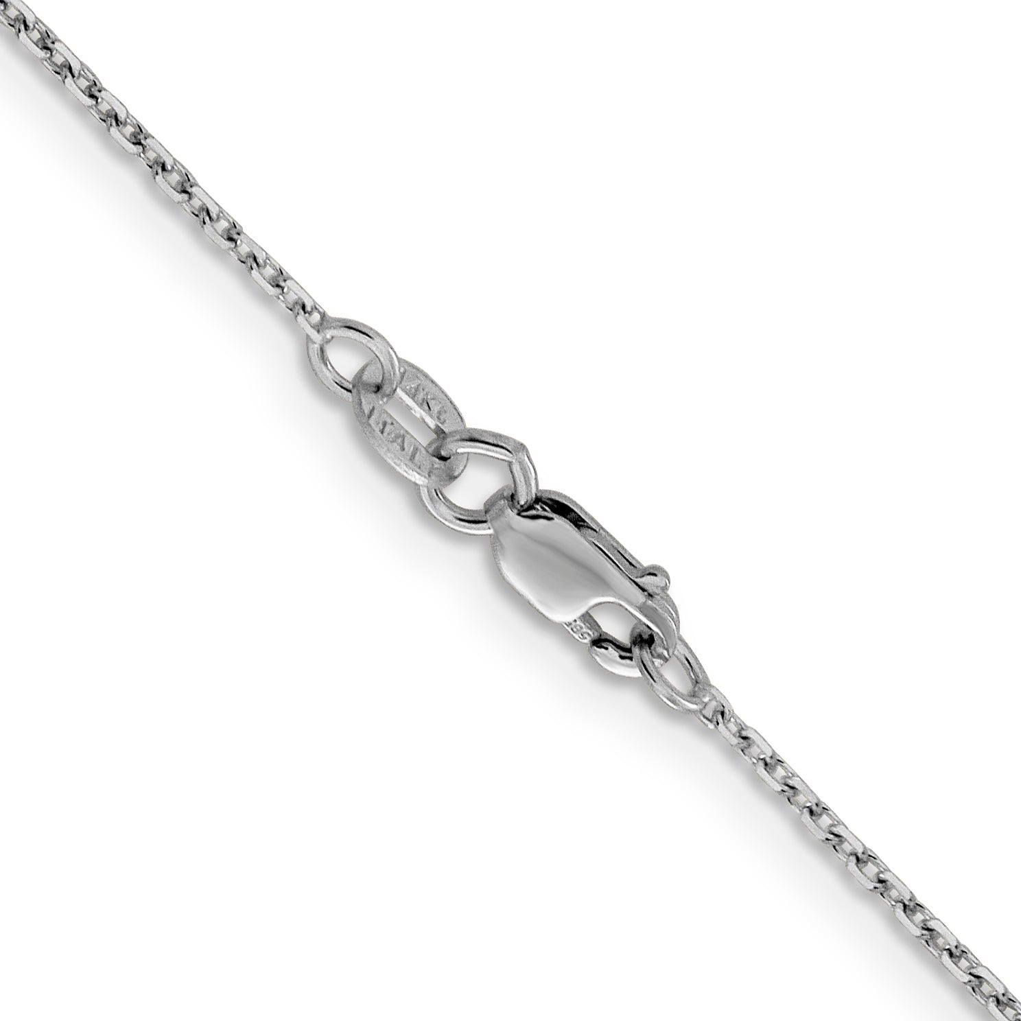 22 Inch 14K White Gold 1.25mm D/C Cable Chain Necklace