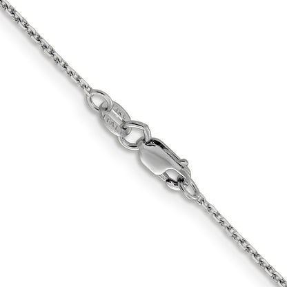 22 Inch 14K White Gold 1.25mm D/C Cable Chain Necklace