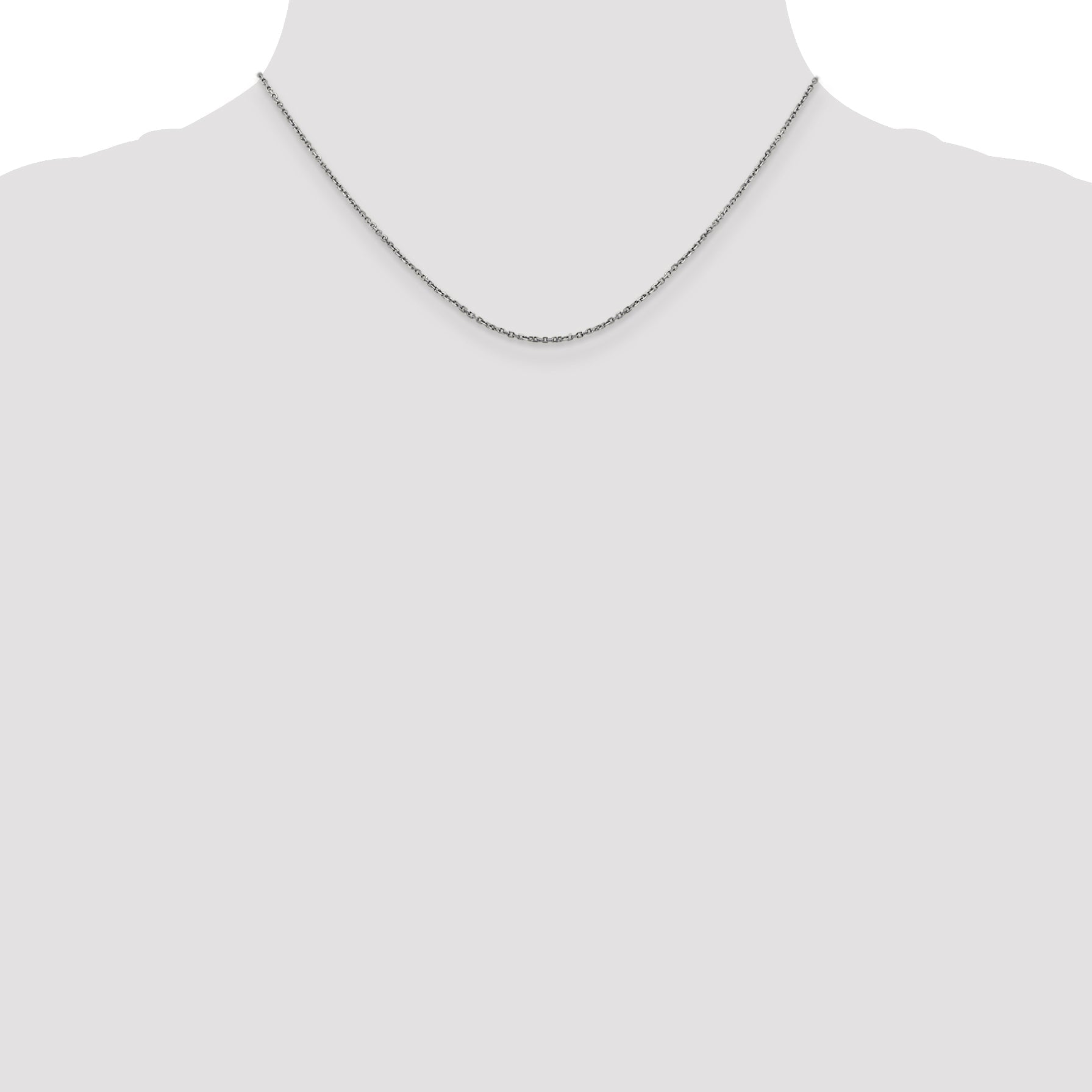 16 Inch 14K White Gold 1.25mm D/C Rolo Chain
