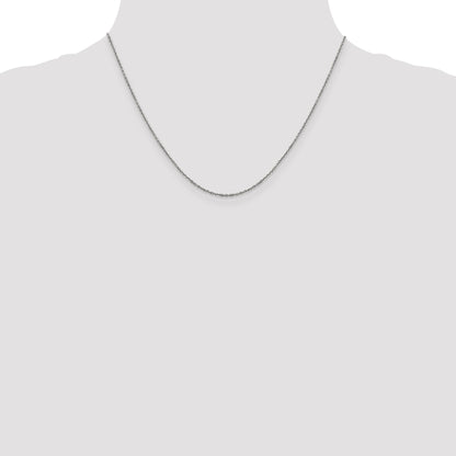 18 Inch 14K White Gold 1.25mm D/C Rolo Chain