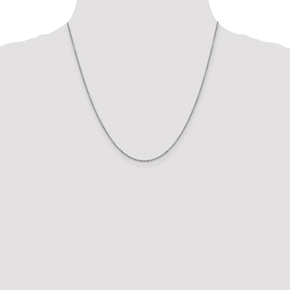20 Inch 14K White Gold 1.25mm D/C Rolo Chain