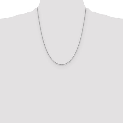 22 Inch 14K White Gold 1.25mm D/C Cable Chain Necklace