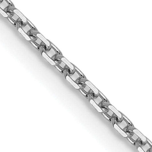 20 Inch 14K White Gold 1.25mm D/C Rolo Chain
