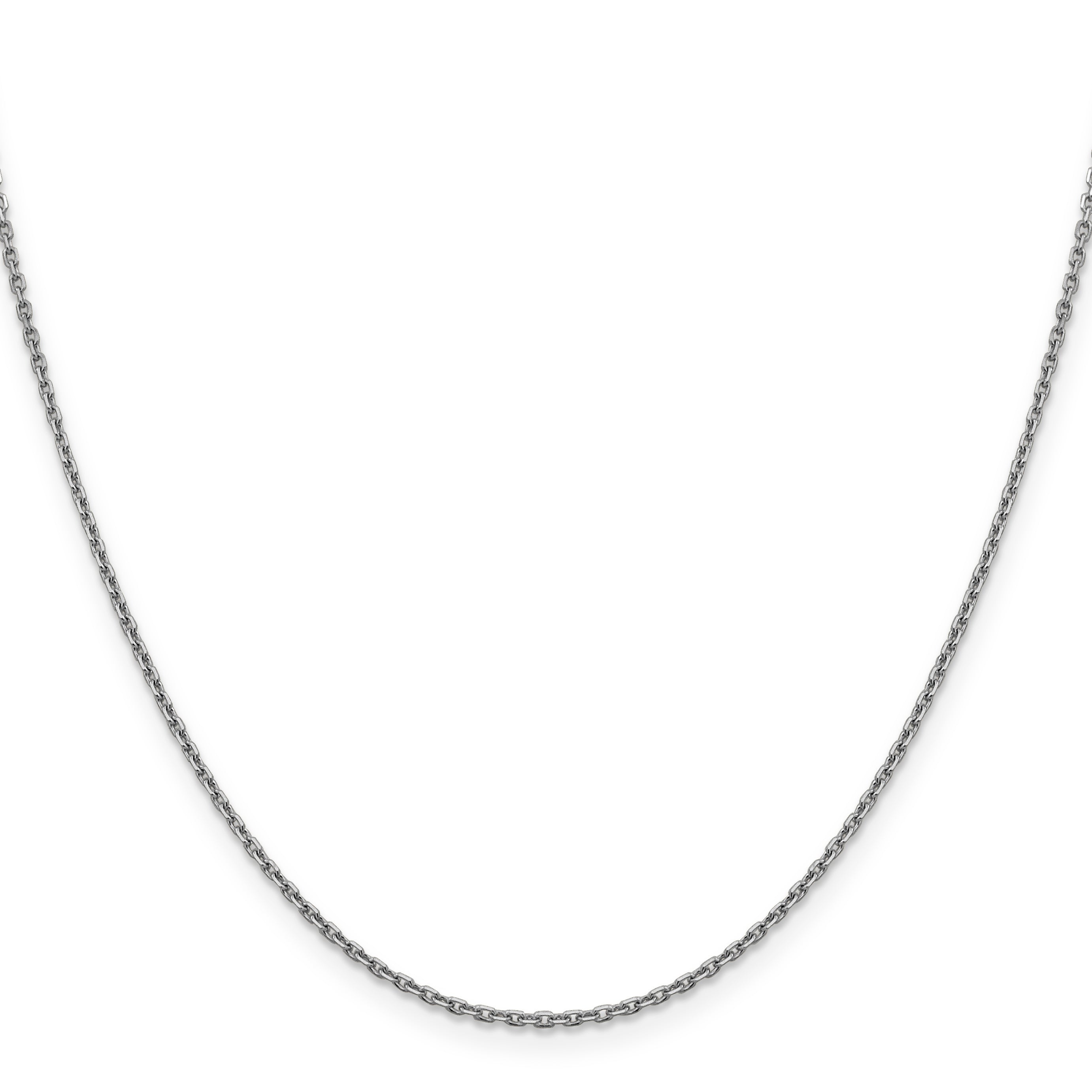 18 Inch 14K White Gold 1.5mm D/C Rolo Chain